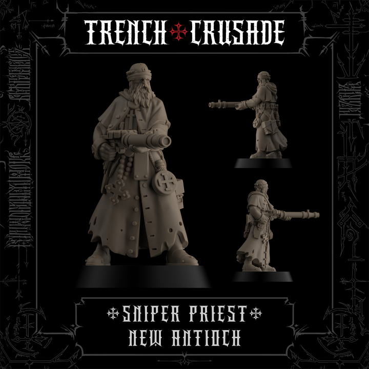 Sniper Priest with MG (Official) - Trench Crusade STL file for Sniper Priest