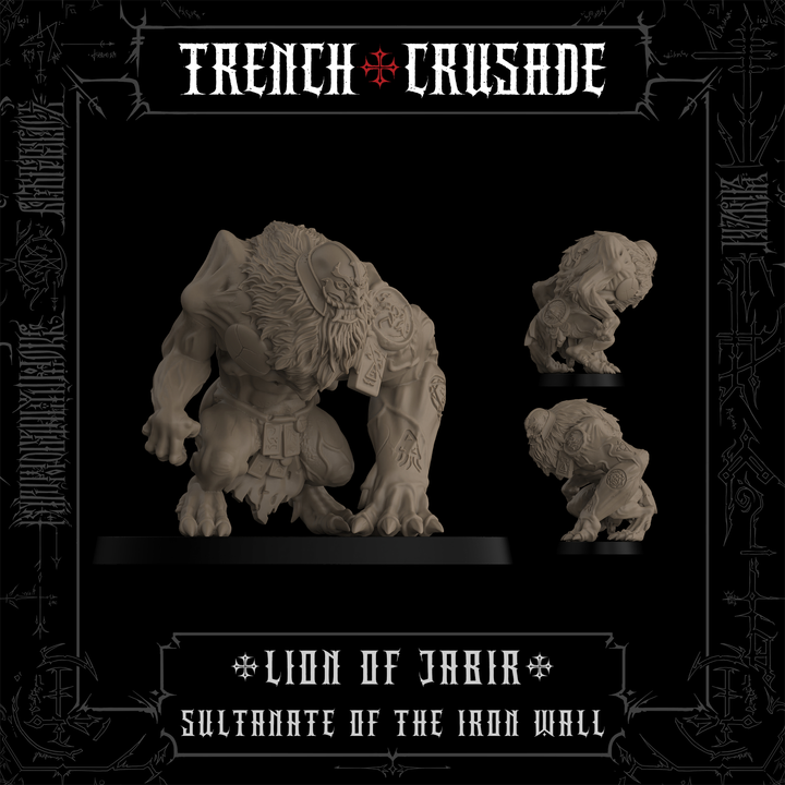 Lion of Jabir (Standing - Official) - Trench Crusade STL file for Lion of Jabir