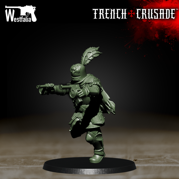 Red Brigade Gunslinger Lieutenant with armour - Trench Crusade STL file for Eire Lieutenant, Lieutenant, Highland Lieutenant