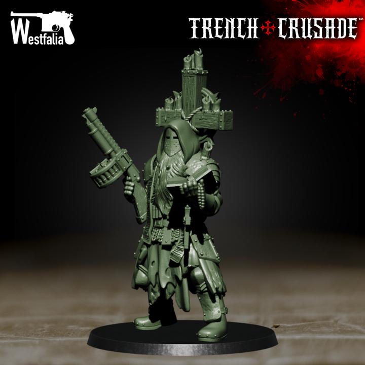 Red Brigade Trench Cleric - Trench Crusade STL file for Trench Cleric