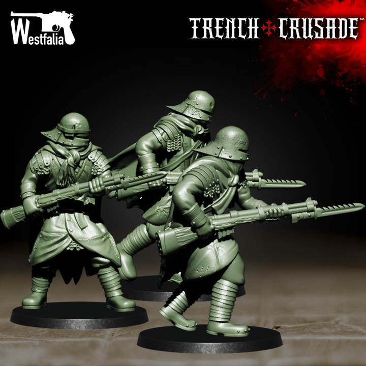 Red Brigade Yeomen with Bolt Action Rifles - Trench Crusade STL file for Yeoman
