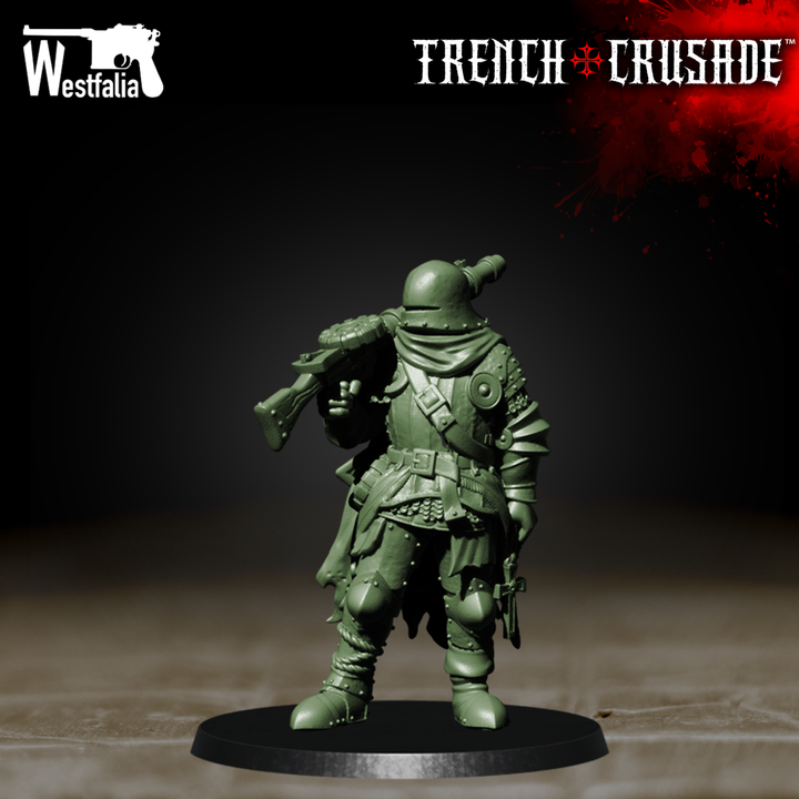 Red Brigade Shock Trooper with Lewisgun - Trench Crusade STL file for Shocktrooper