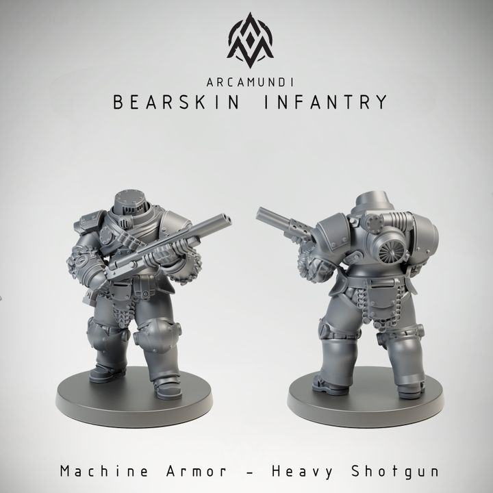 Bearskin Infantry - Machine Armor - Heavy Shotgun - Trench Crusade STL file for Mechanised Heavy Infantry