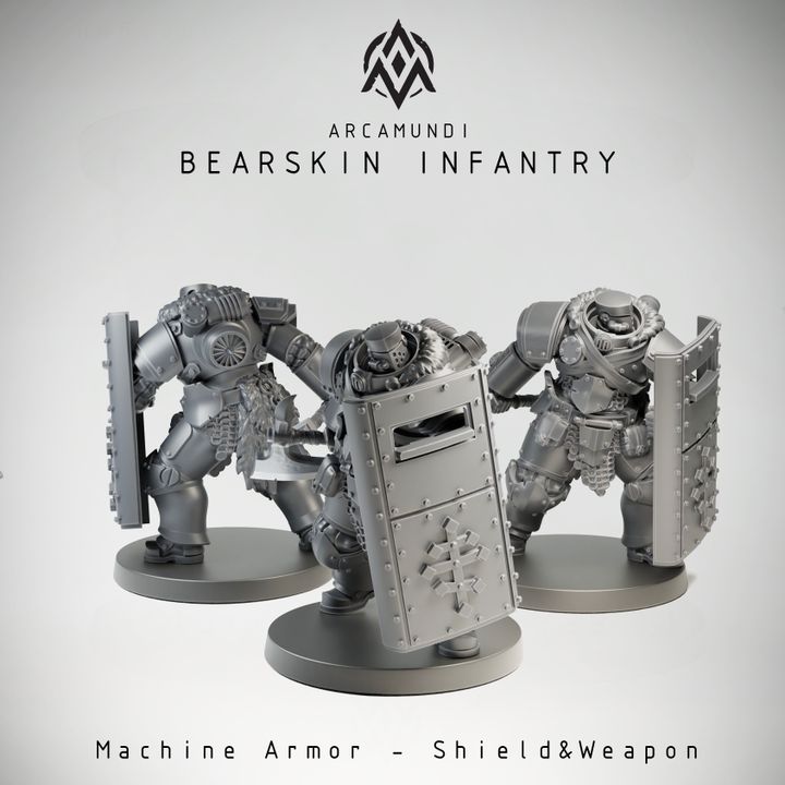 Bearskin Infantry - Machine Armor - Shield&Weapon - Trench Crusade STL file for Mechanised Heavy Infantry