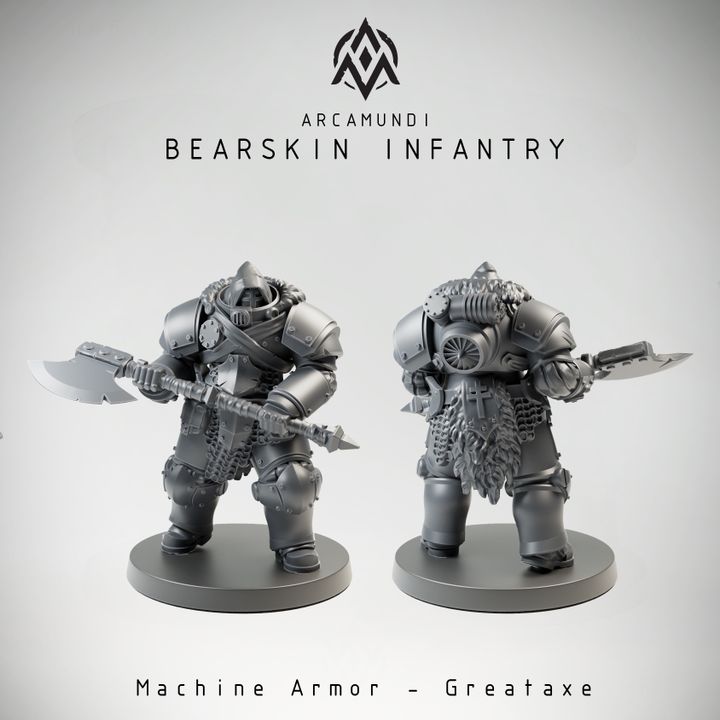 Bearskin Infantry - Machine Armor - Greataxe - Trench Crusade STL file for Mechanised Heavy Infantry