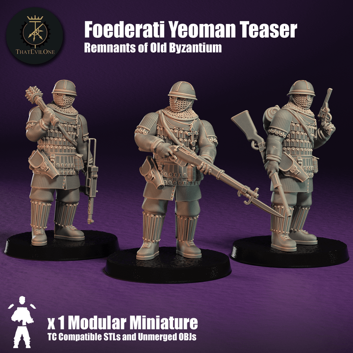 Foederati Yeoman - Trench Crusade STL file for Yeoman