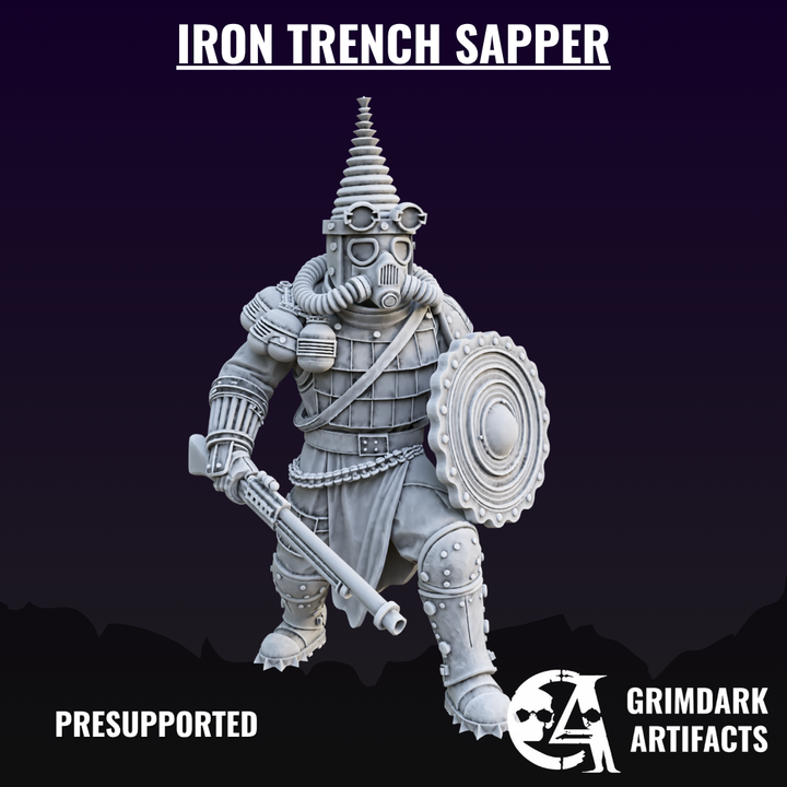 Iron Trench Sapper - Trench Crusade STL file for Sultanate Sapper