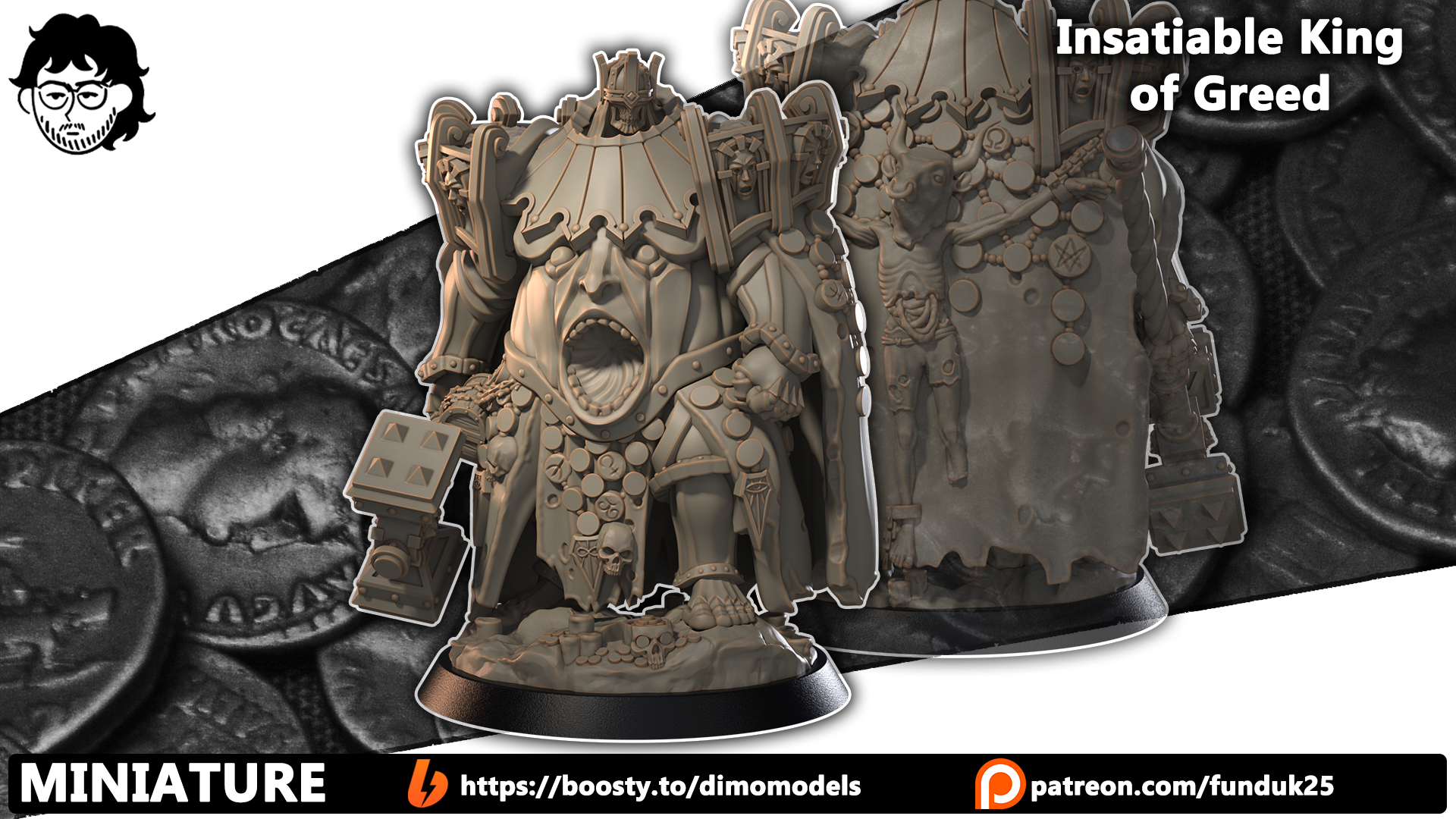 Insatiable King of Greed - Trench Crusade STL file for Sin Eater