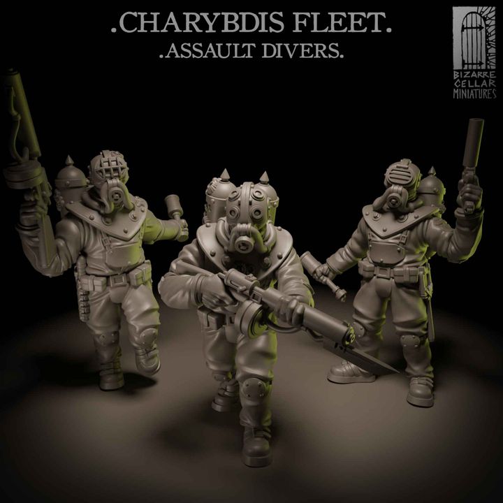 Charybdis Assault Divers - Trench Crusade STL file for Heretic Trooper