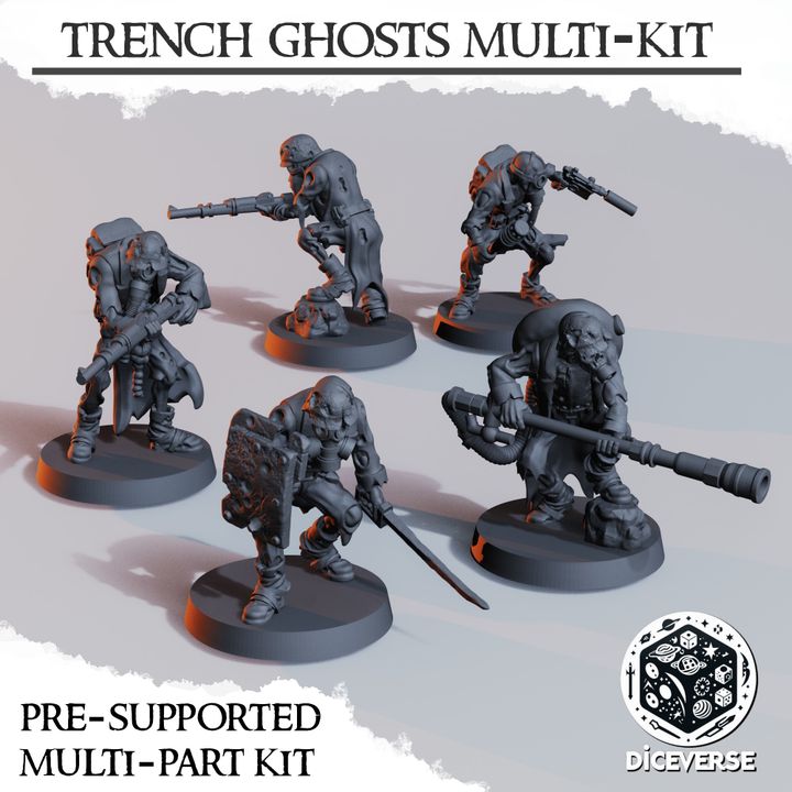 Trench Ghosts / Ghouls Troopers Kit - Trench Crusade STL file for Heretic Trooper