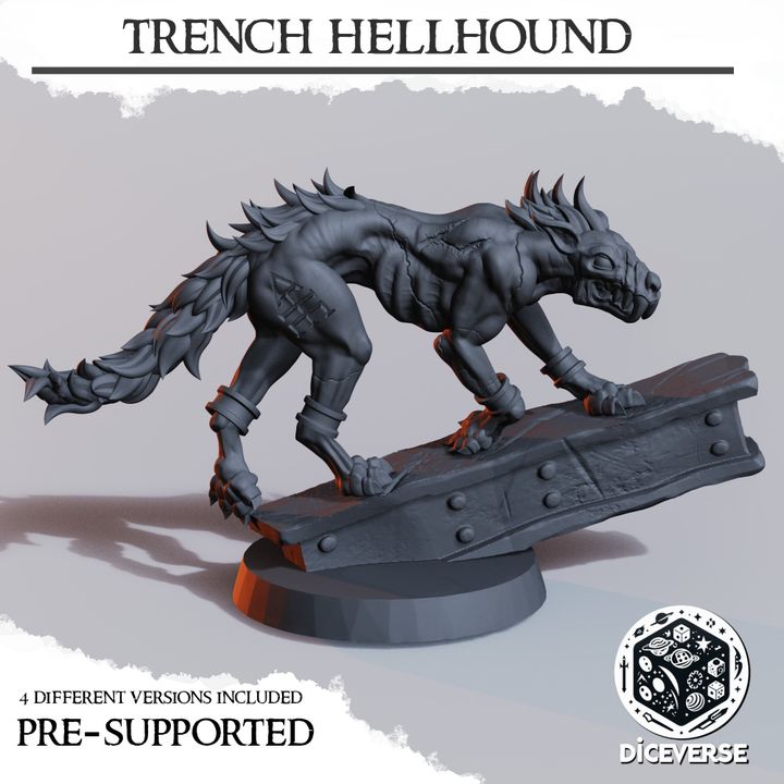 Trench Hellhound - Trench Crusade STL file for Trench Dog (hell Hound)