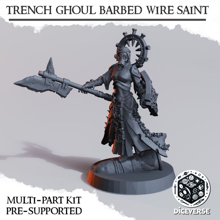 Trench Ghoul Barbed Wire Saint - Trench Crusade STL file for Heretic Chorister