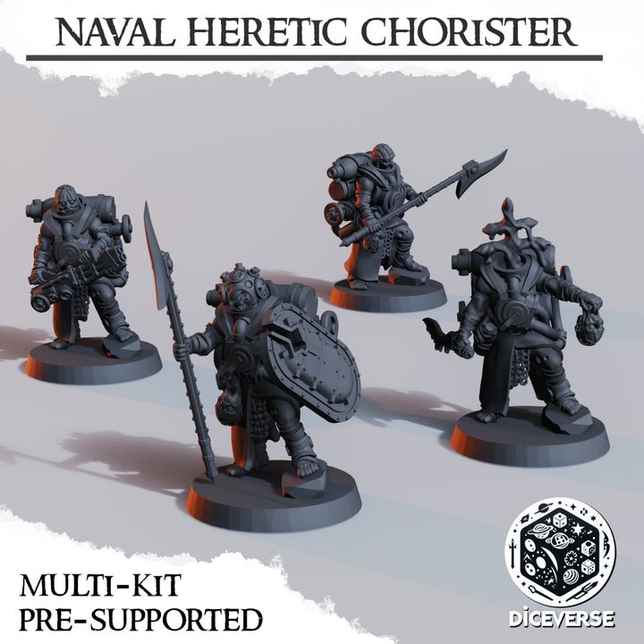 Naval Heretic Chorister - Trench Crusade STL file for Heretic Chorister