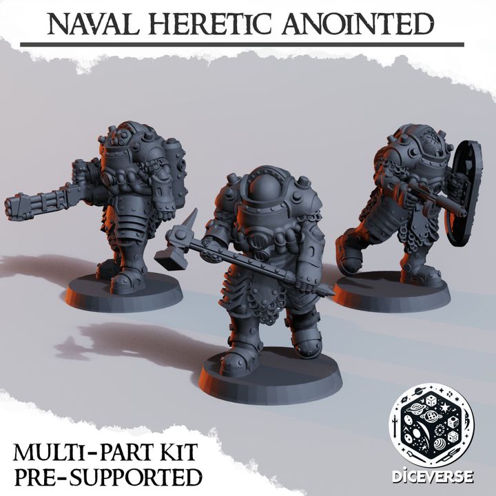 Naval Heretic Anointed - Trench Crusade STL file for Anointed Heavy Infantry
