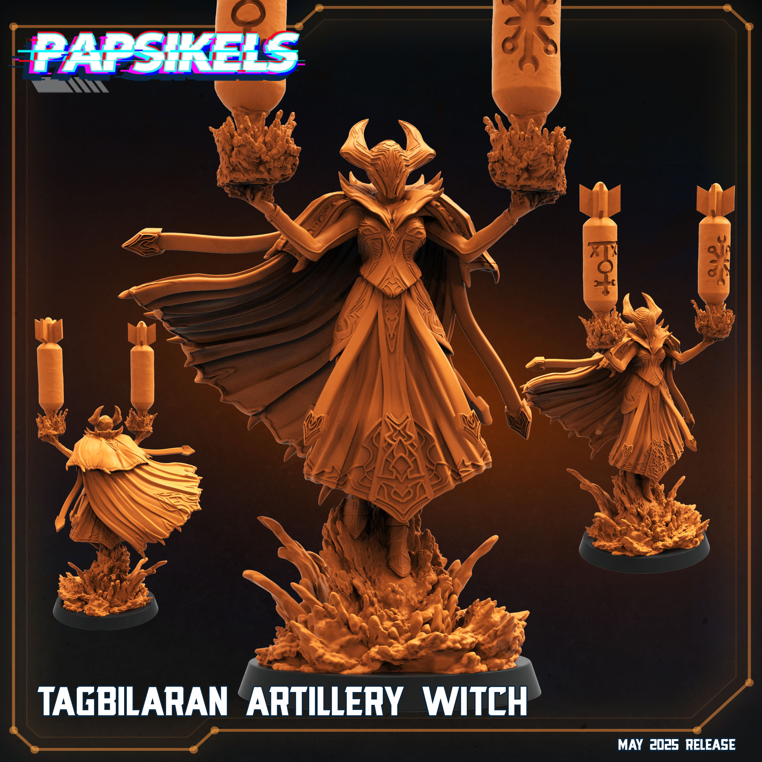 TAGBILARAN ARTILLERY WITCH - Trench Crusade STL file for Artillery Witch