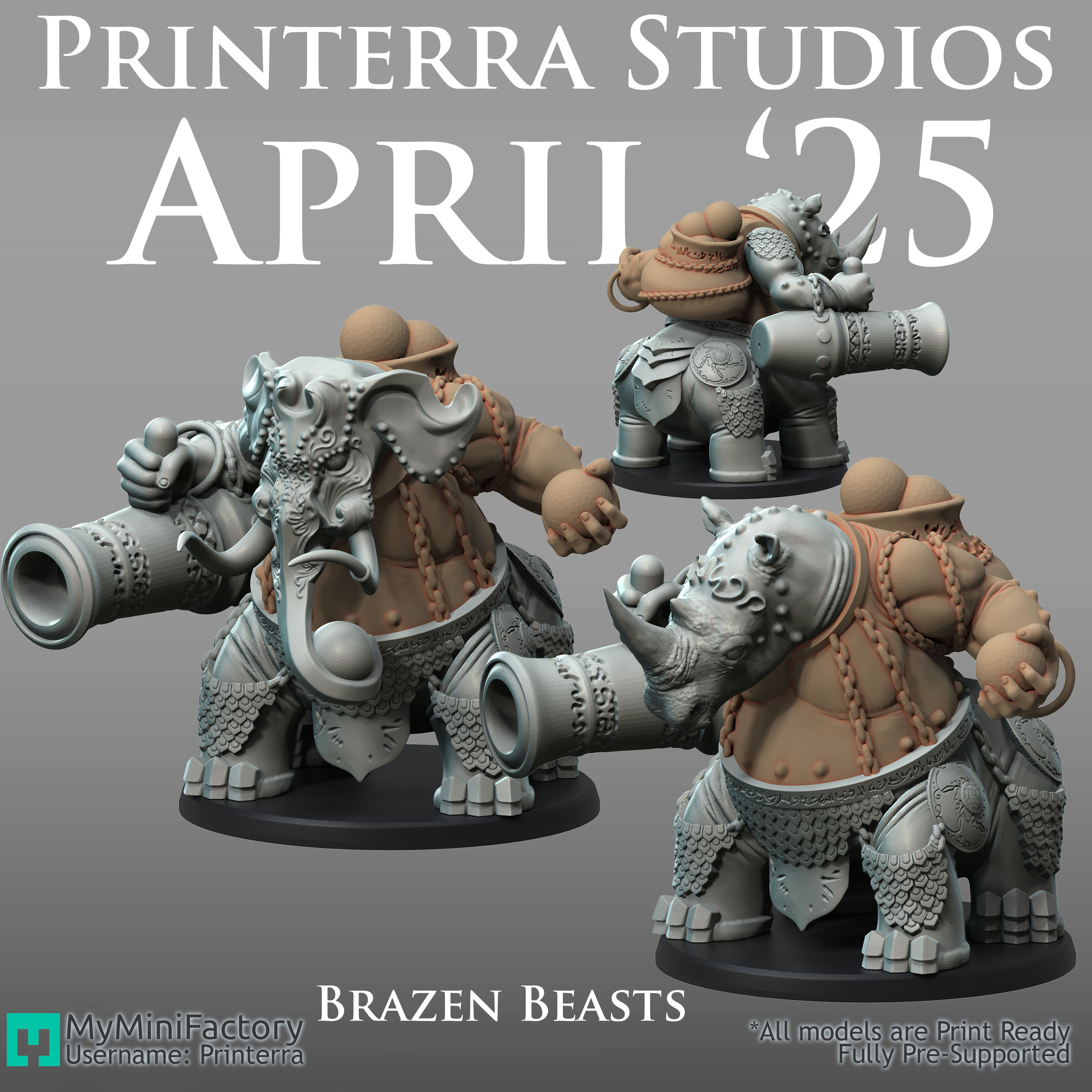 SAHRA swappable brazen beasts - Trench Crusade STL file for Brazen Bull