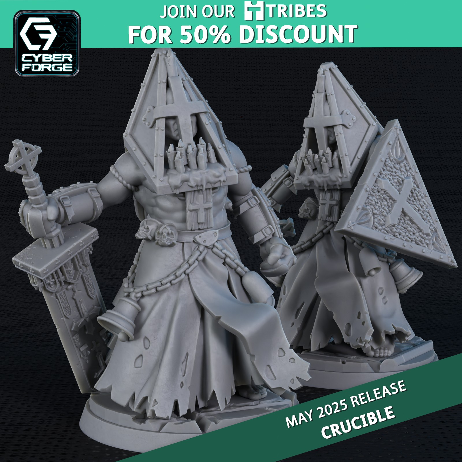 Communicants - Crucible - Cyber Forge Miniatures - Trench Crusade STL file for Communicant