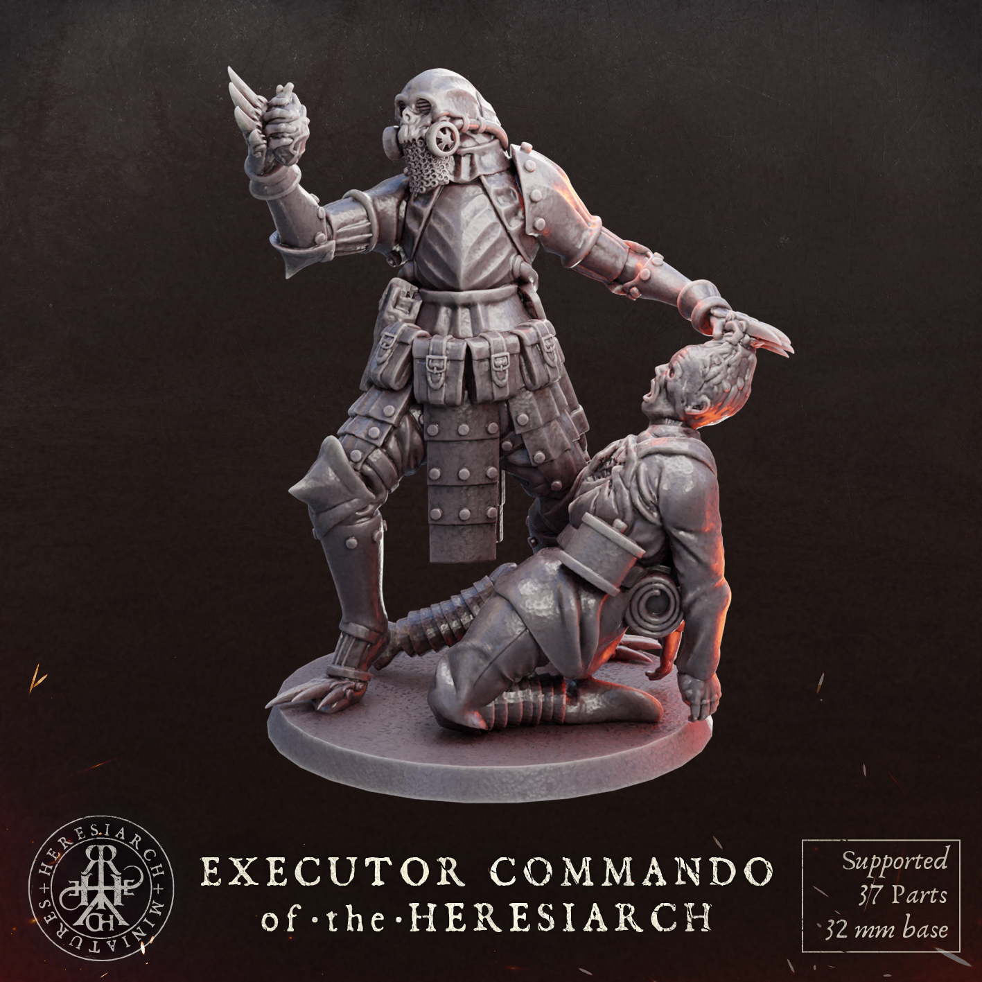 Executor Commando of the Heresiarch - Trench Crusade STL file for Death Commando