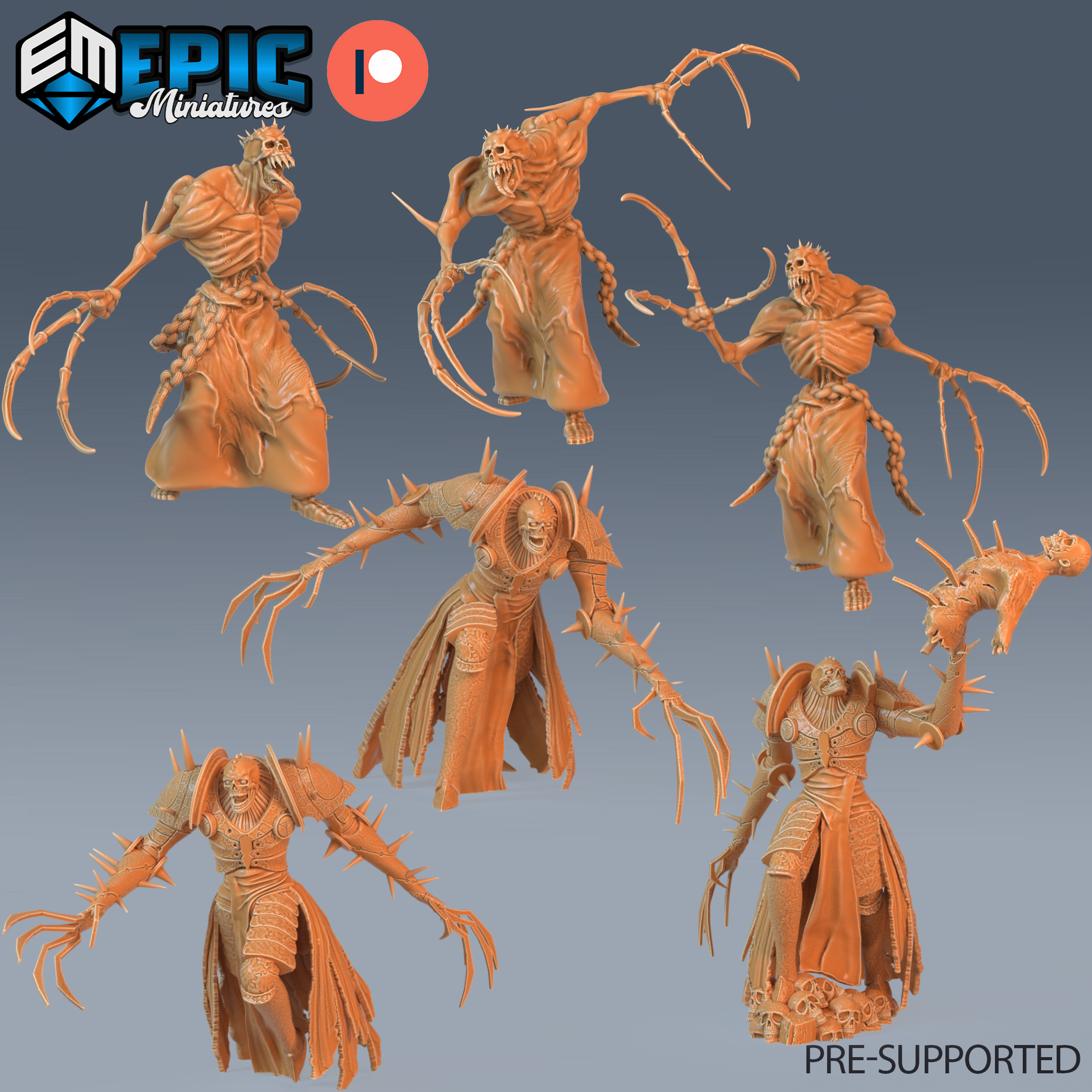 Armored Bone Claw Team Set / Boneclaw Warrior - Trench Crusade STL file for Goetic Warlock