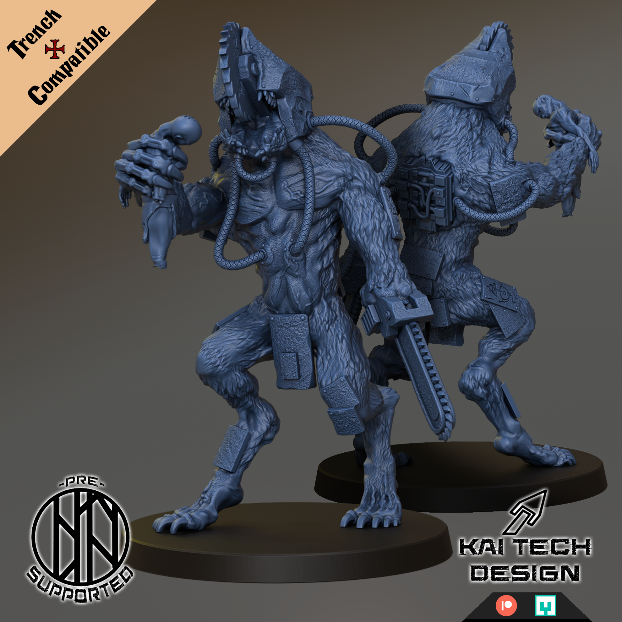 Heretics - War Wolf - Trench Crusade STL file for War Wolf Assault Beast