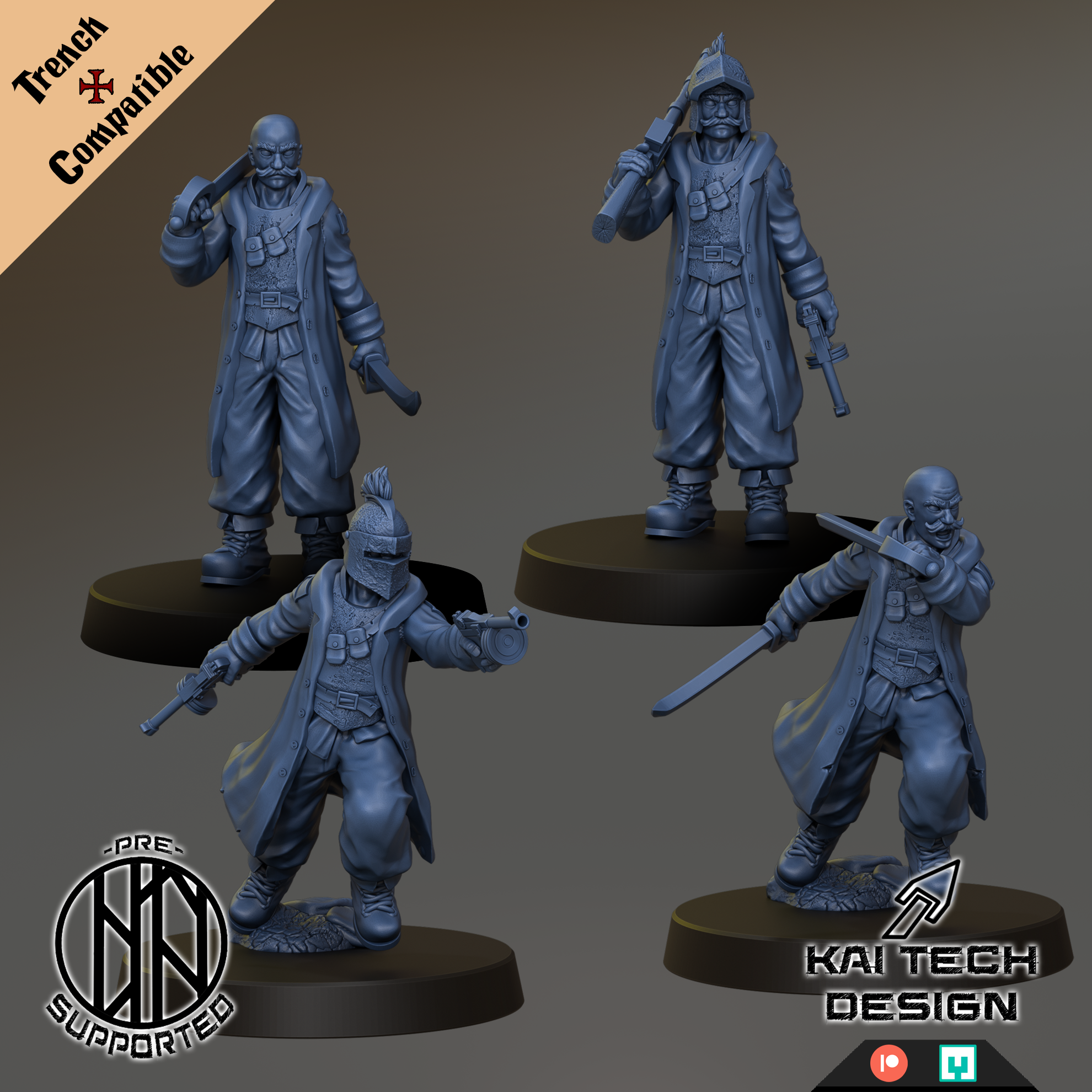 Lieutenant - Trench Crusade STL file for Eire Lieutenant