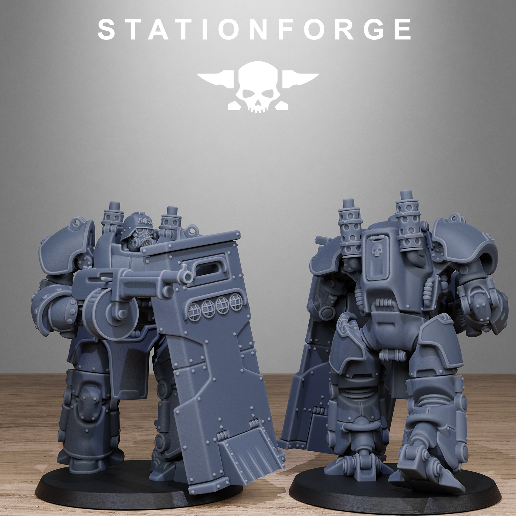 GrimGuard Power Armor - Trench Crusade STL file for Mechanised Heavy Infantry