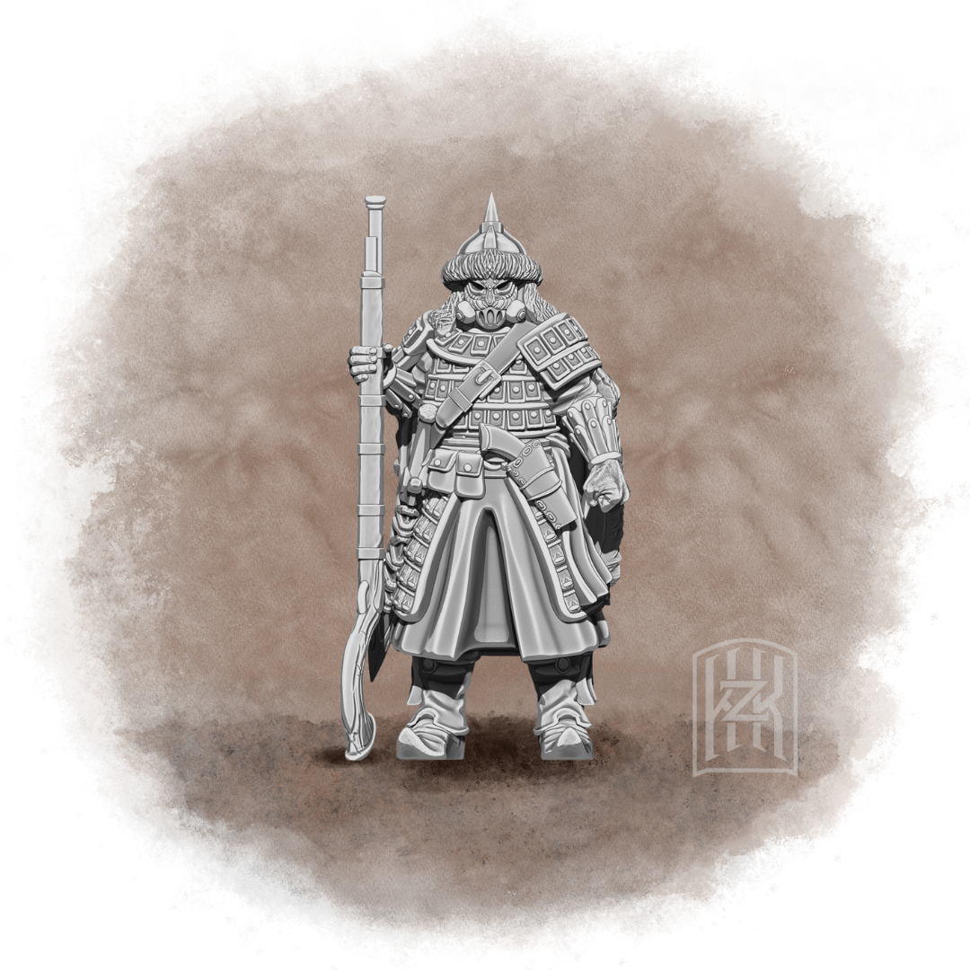 The Qarīn-Kumun - Keshikten B Jezail and Spear - Trench Crusade STL file - Image 3