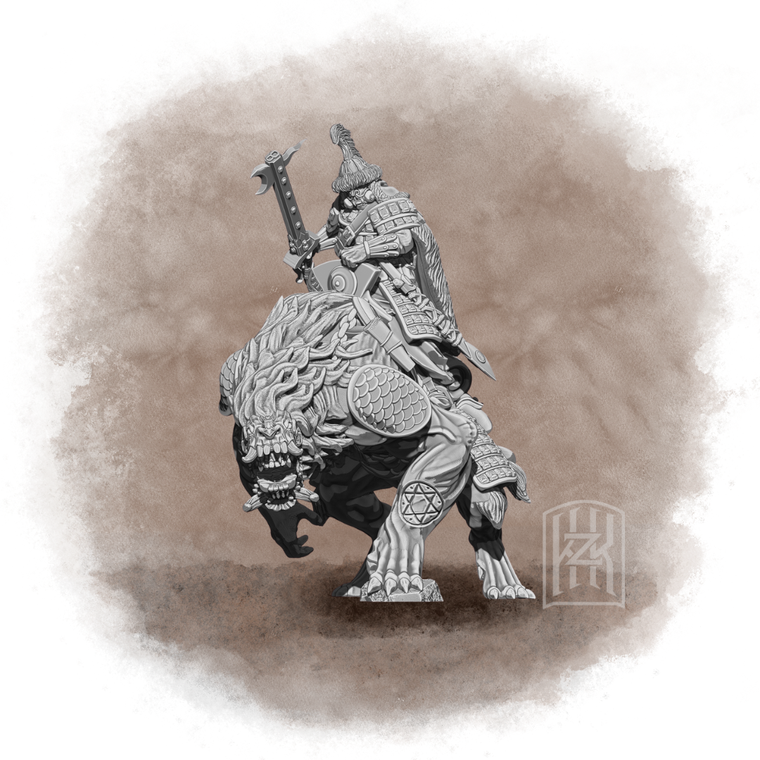 The Qarīn-Kumun - Noyan - Trench Crusade STL file for Yüzbaşı Captain, Silahdar, Lion of Jabir