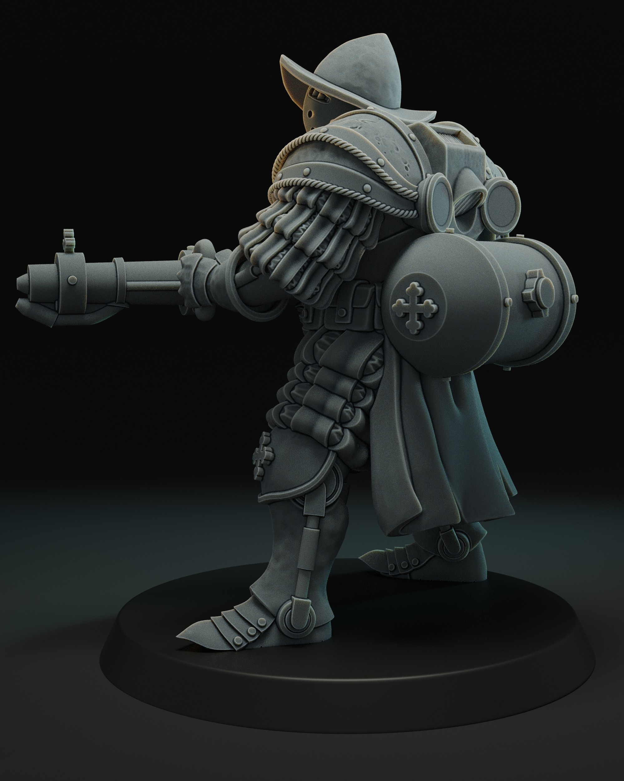 Heavy Infantry with flamethrower - Trench Crusade STL file - Image 3