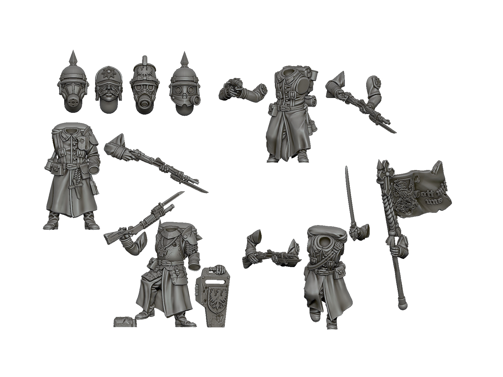 Prussian Troopers - Trench Crusade STL file - Image 3