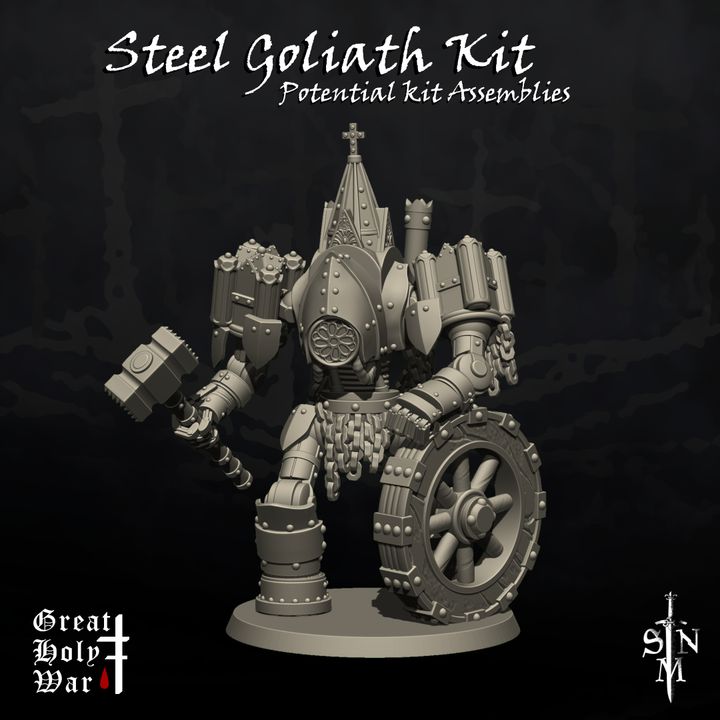 Great Holy War: Steel Goliath Kit - Trench Crusade STL file for War Wolf Assault Beast, Anchorite Shrine