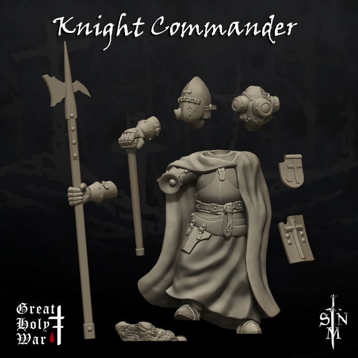 Great Holy War: Knight Commander - Trench Crusade STL file for Observer, Witchburner