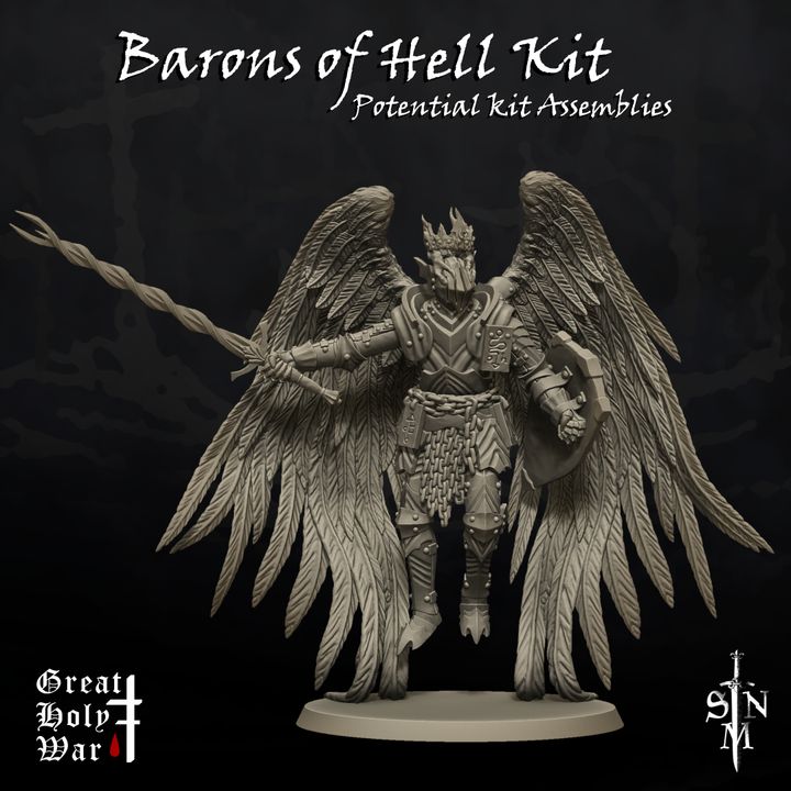 Great Holy War: Barons of Hell Kit - Trench Crusade STL file for Sorcerer, Praetor