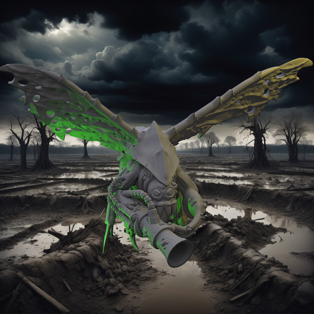 Plague fly with pus cannon - Trench Crusade STL file for Herald of Beelzebub
