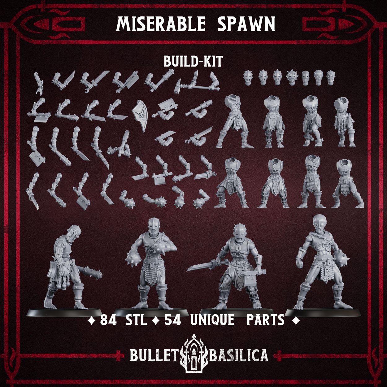 Miserable Spawn (build kit) - Trench Crusade STL file for Wretched