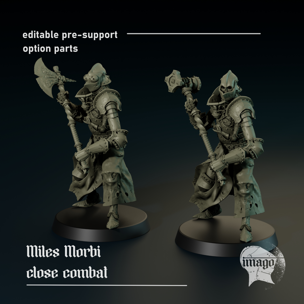 Miles Morbi - modular close combat plague knight - Trench Crusade STL file for Plague Knight