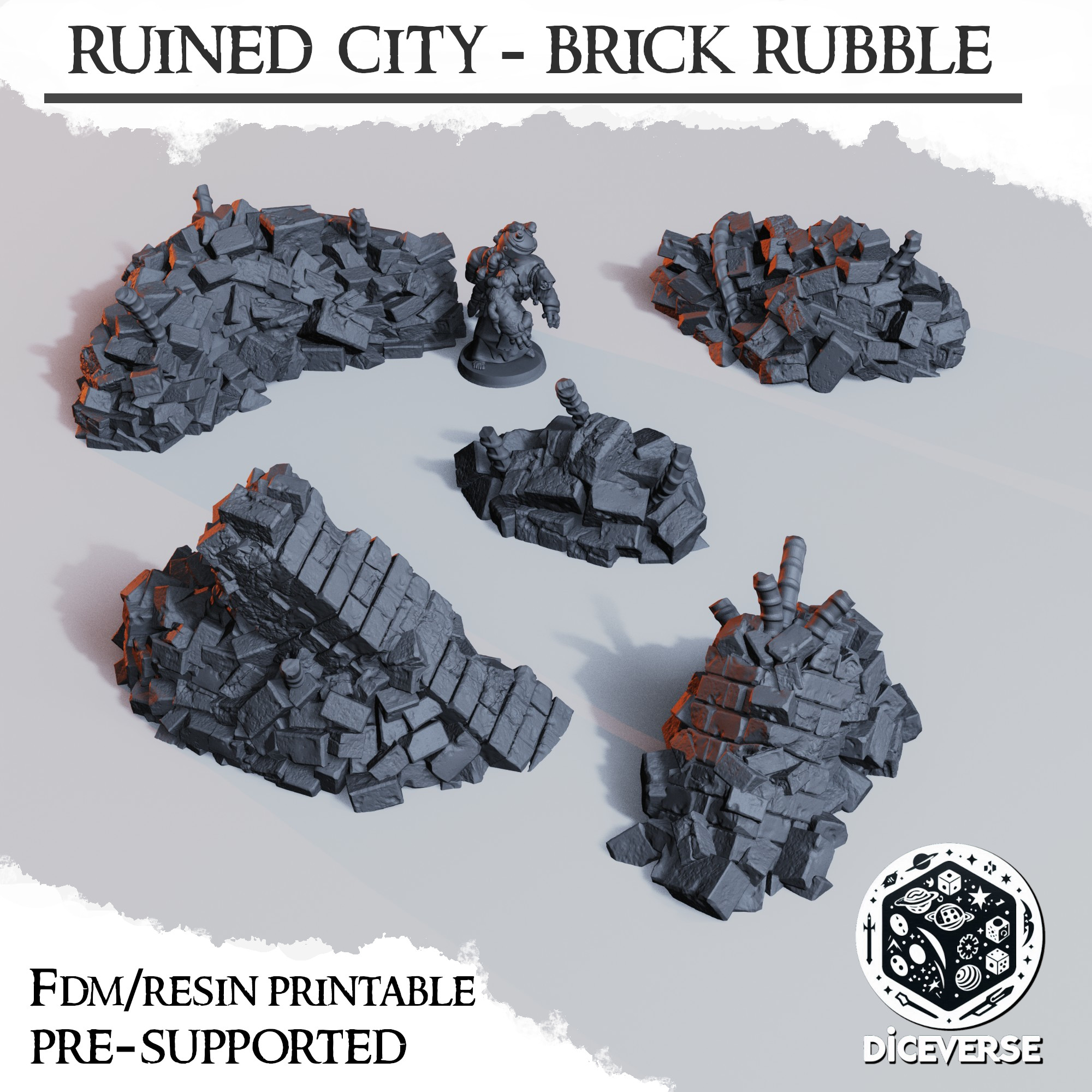 Ruined City - Brick Rubble Scatter