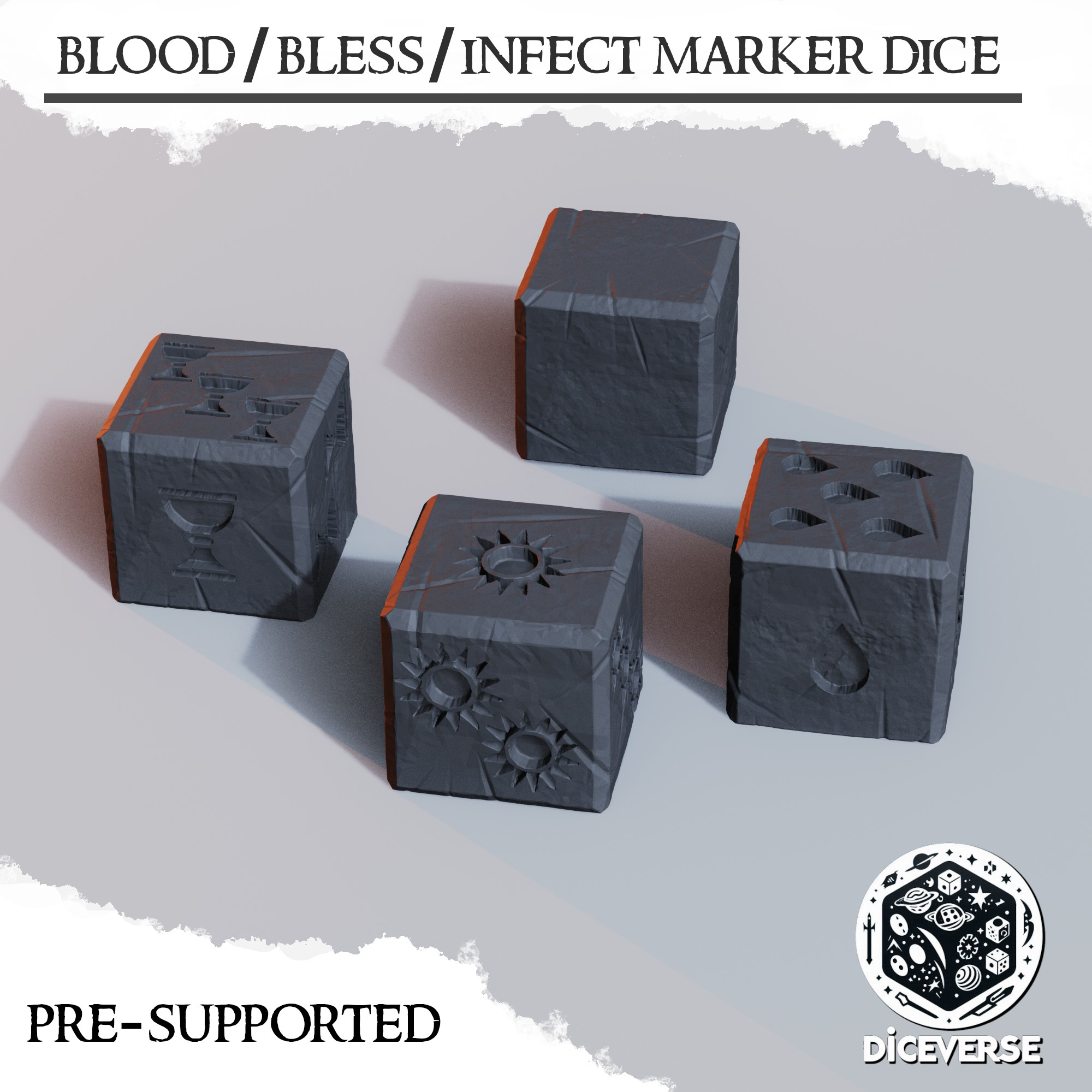 Trench Crusade Blood, Bless and Infect Marker Dice