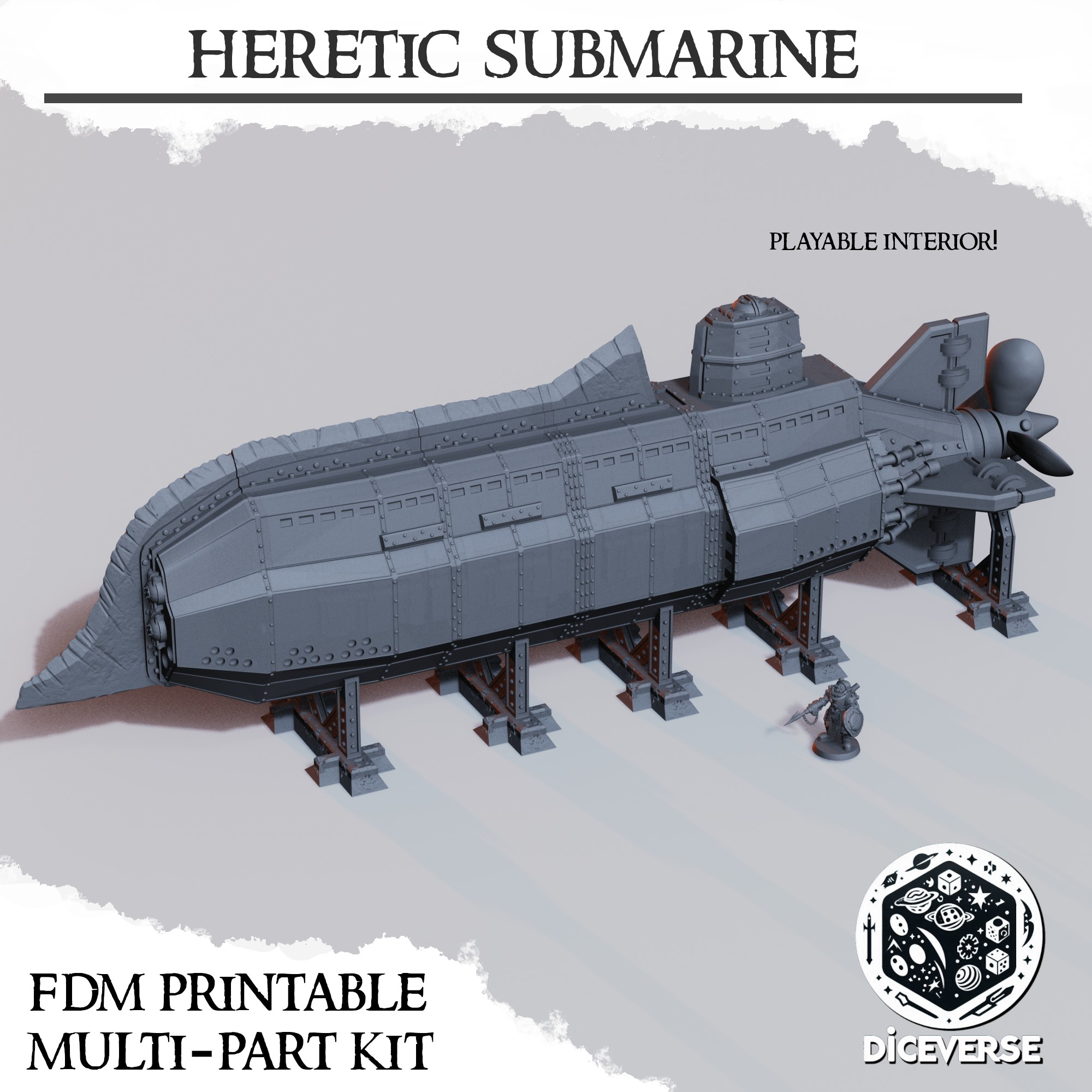 Heretic Submarine by Diceverse - Trench Crusade Terrain
