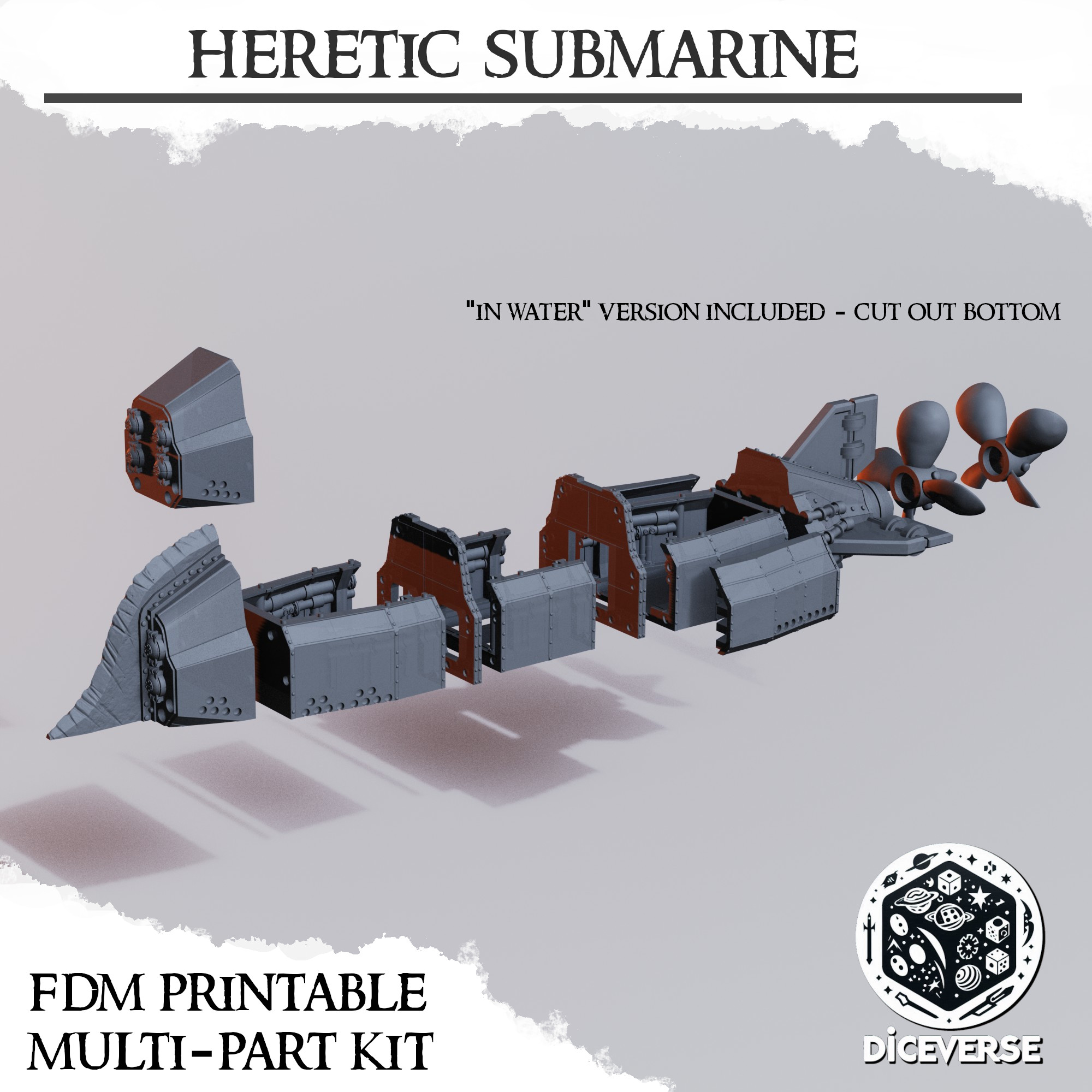 Heretic Submarine by Diceverse - hereticnavalraiders, hereticnavalraiderssubmarine, hereticnavalsubmarine, hereticsubmarine, navalraiderssubmarine, navalraidersubmarine, trenchcrusade, trenchcrusadehereticforces, trenchcrusadeheretics, trenchcrusademiniature, trenchcrusadesubmarine, trenchcrusadevehicle, trenchsubmarine - Image 3