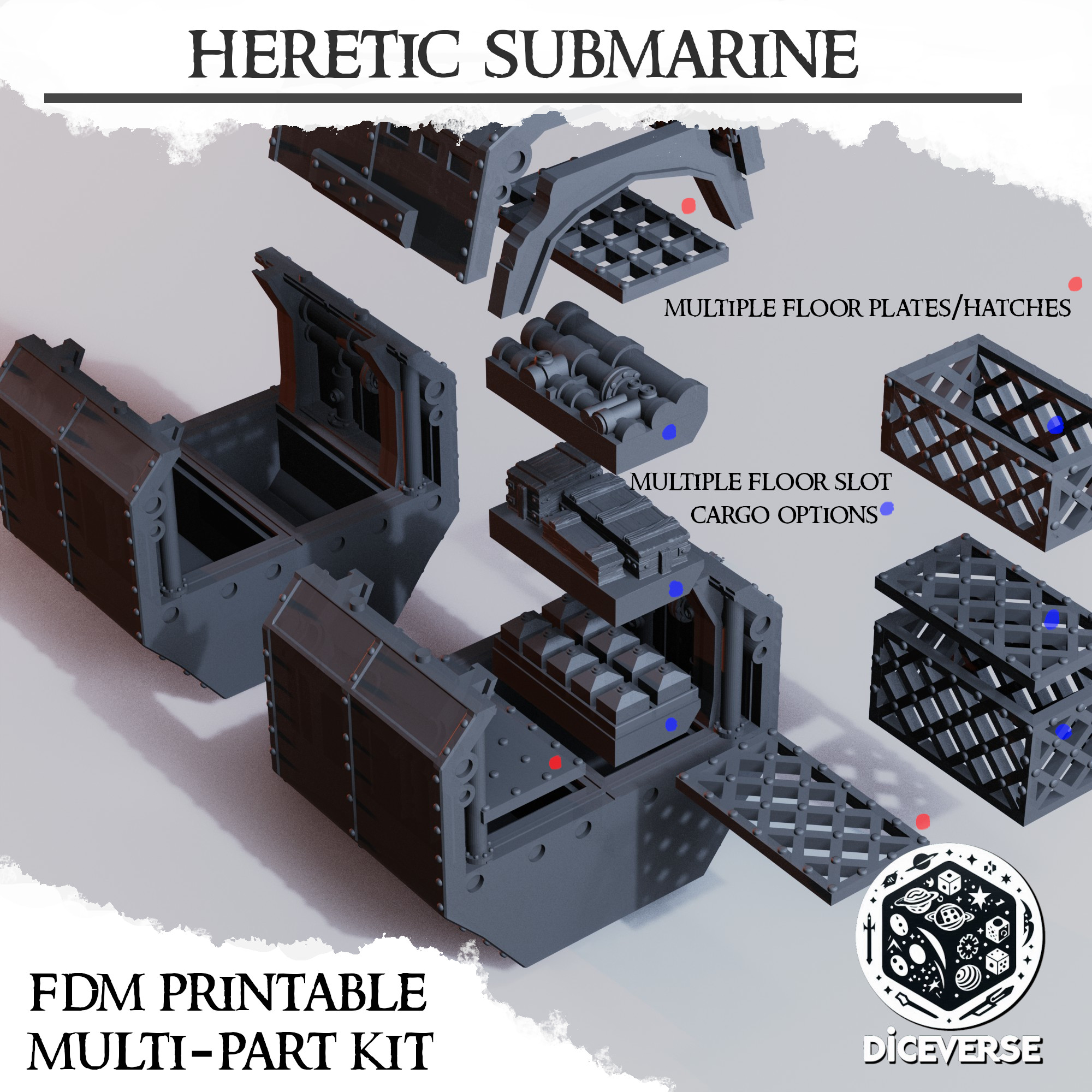 Heretic Submarine by Diceverse - hereticnavalraiders, hereticnavalraiderssubmarine, hereticnavalsubmarine, hereticsubmarine, navalraiderssubmarine, navalraidersubmarine, trenchcrusade, trenchcrusadehereticforces, trenchcrusadeheretics, trenchcrusademiniature, trenchcrusadesubmarine, trenchcrusadevehicle, trenchsubmarine - Image 4