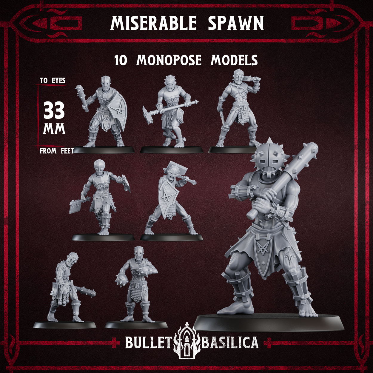 Miserable Spawn (x10) - Trench Crusade STL file for Wretched