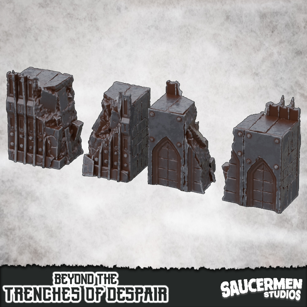 Beyond the Trenches of Despair: Great Wall - Breached Sections by saucermenstudios - Trench Crusade Terrain