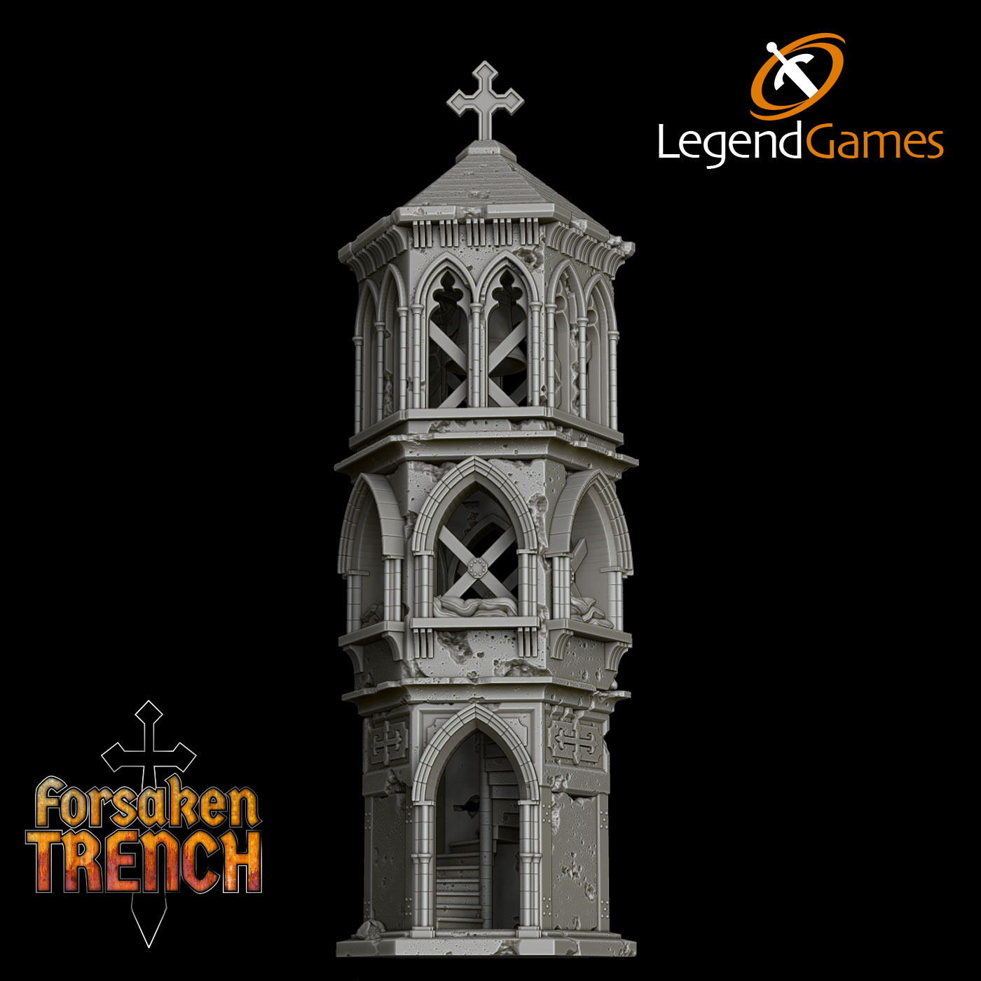 LegendGames Battlefield Bell Tower for Trench Crusade by LegendGames - Forsaken, TTRPG, gothic, grimdark, rpg, scenery, tabletop, terrain, trench, trenches - Image 5