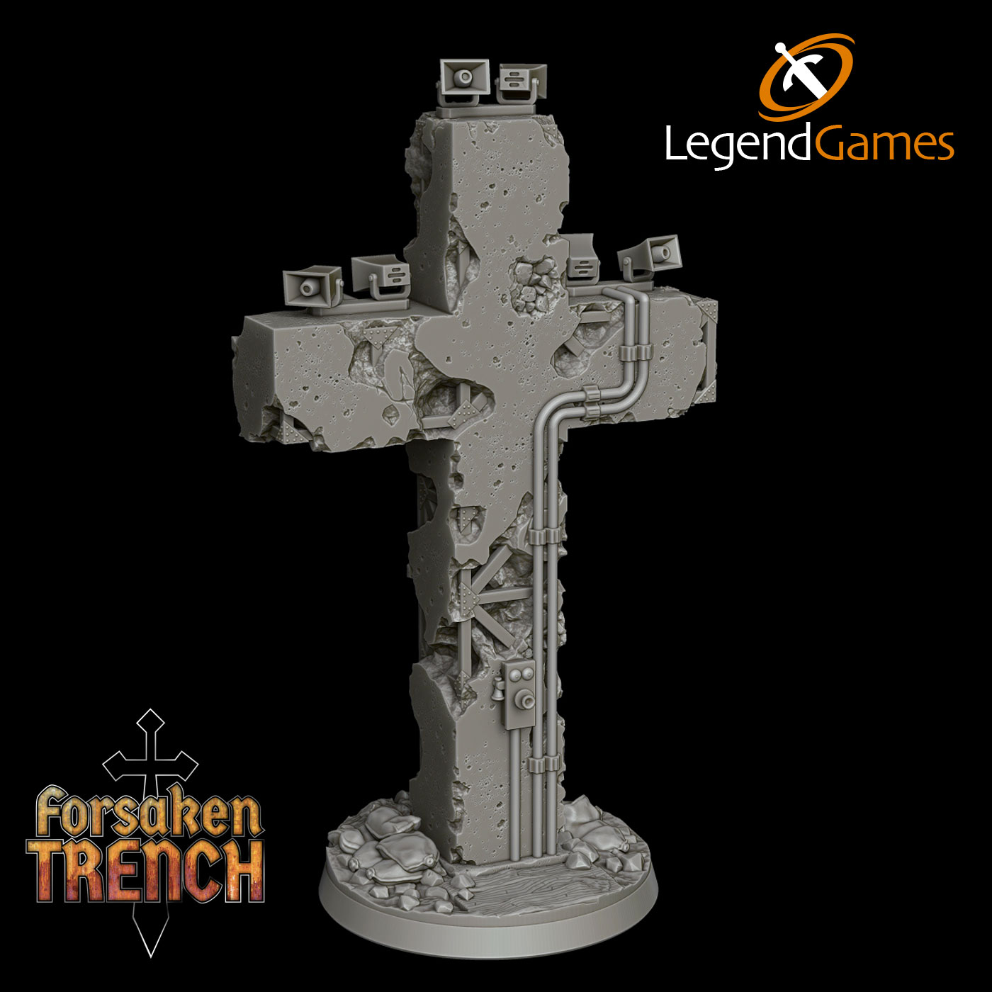 LegendGames Trench Crusade Cross with tannoy speakers - trench terrain