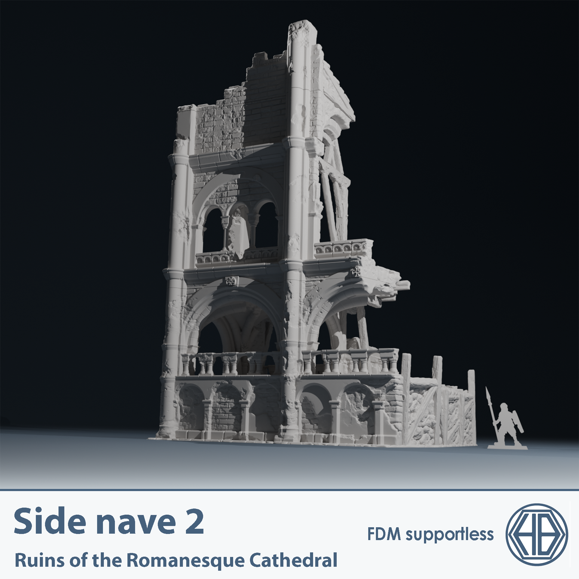 Temple ruins side nave wall 2