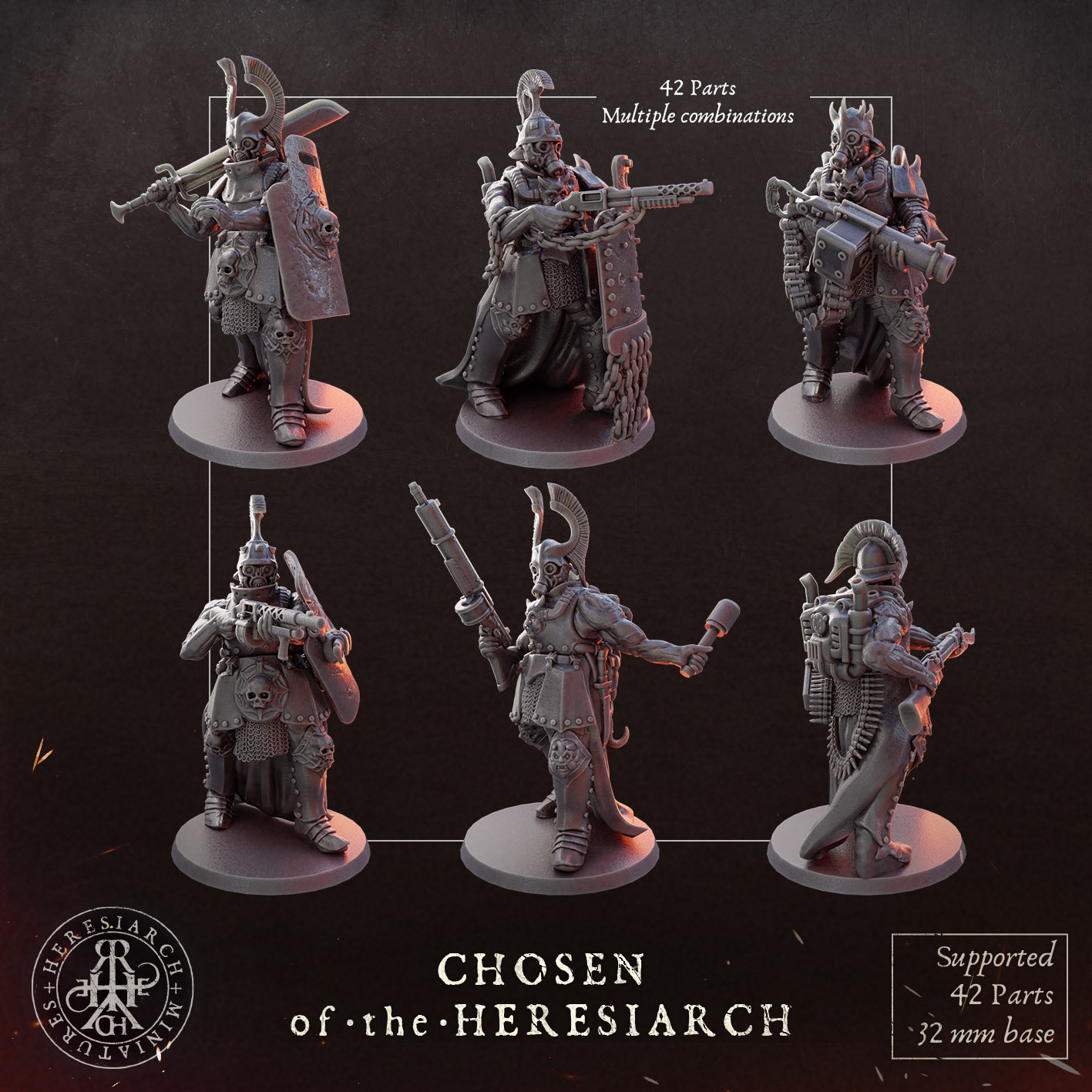 Chosen of the Heresiarch - Trench Crusade STL file for Anointed Heavy Infantry