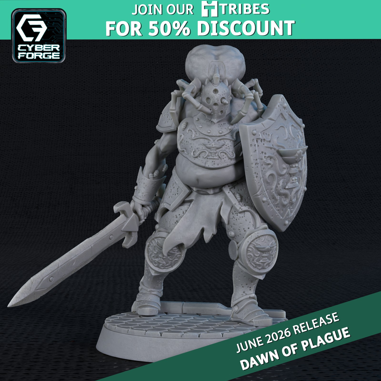 Plague Guard - Dawn of Plague by Titan Forge Miniatures, is a proxy for Corpse Guard, in Cult of the Black Grail.