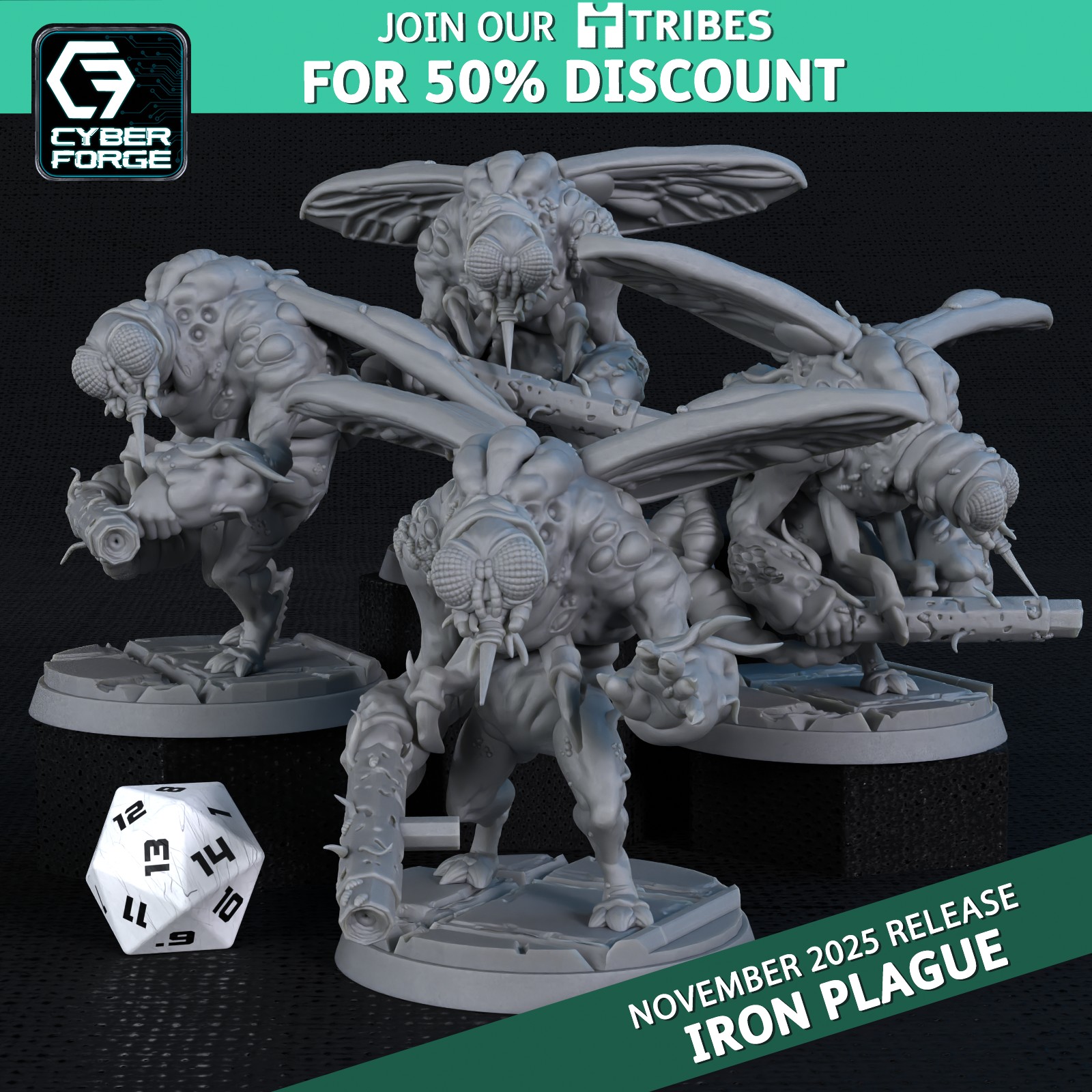 Harbingers of Plague - Iron Plague by Titan Forge Miniatures, is a proxy for Herald of Beelzebub, in Cult of the Black Grail.