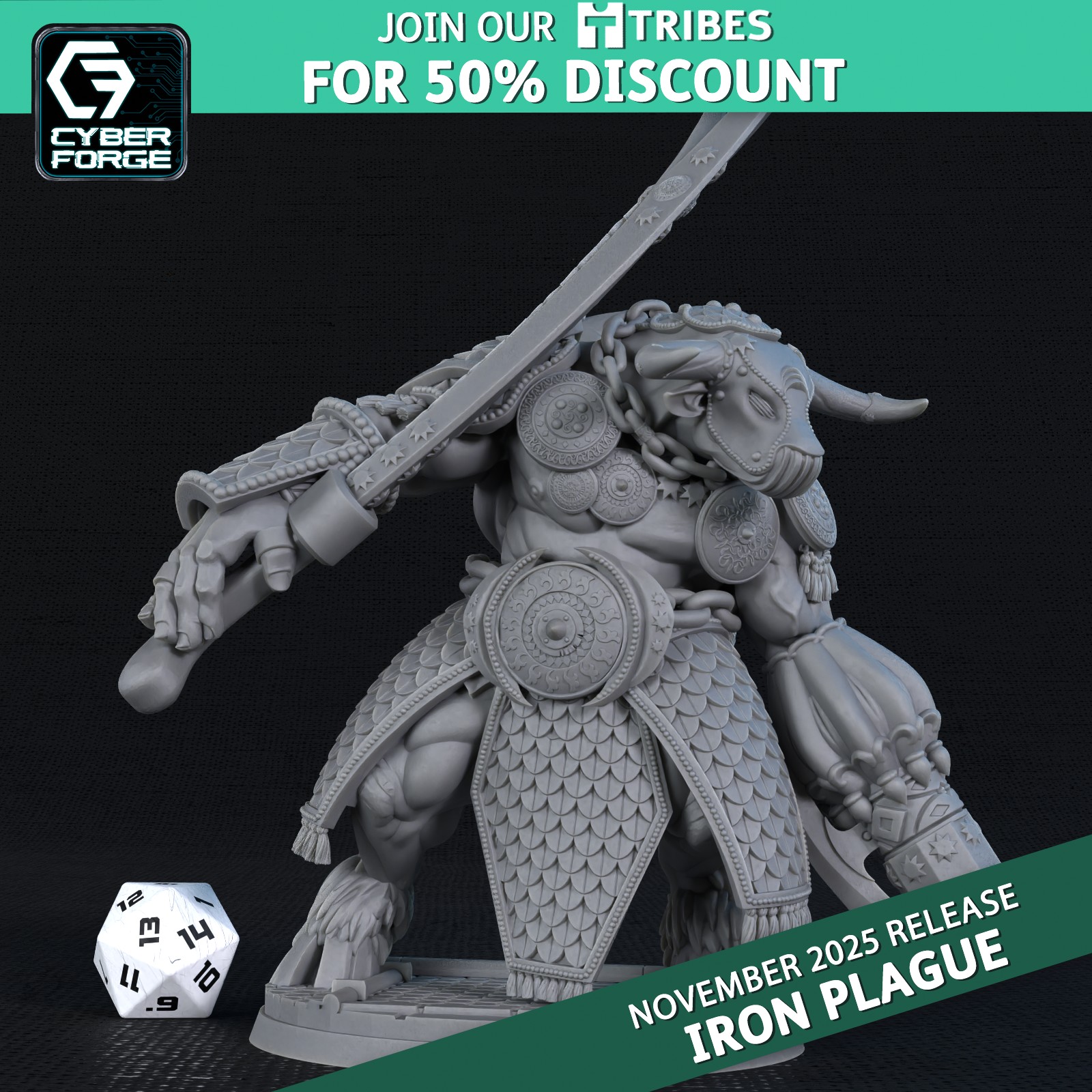 Demir Bull - Iron Plague by Titan Forge Miniatures, is a proxy for Brazen Bull, in Iron Sultanate.